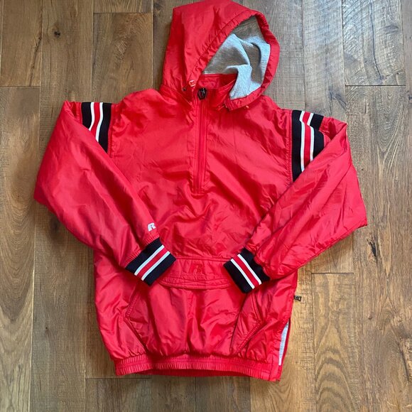 Vintage Russell Pullover Jacket Hoodie Red Size Small - Picture 1 of 5